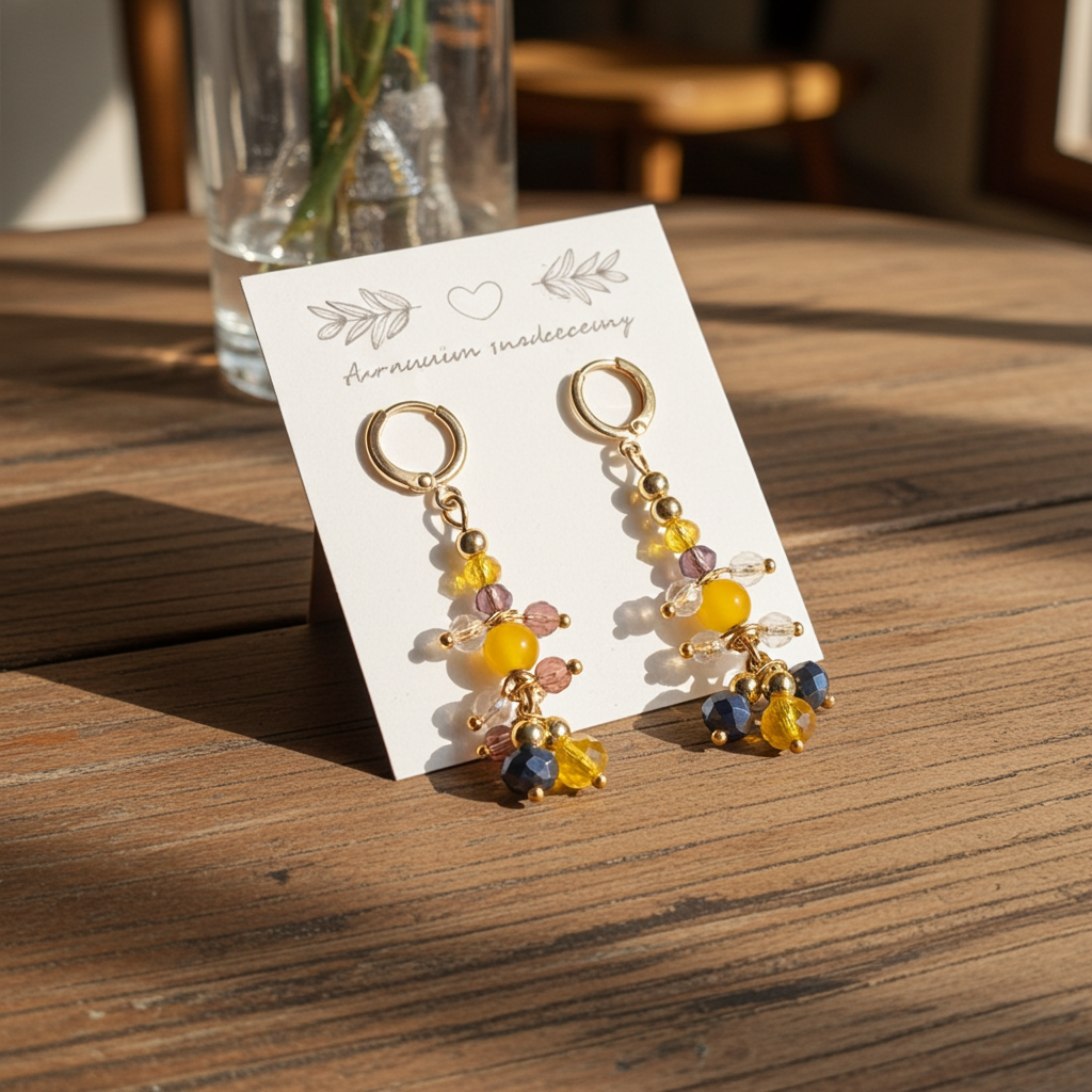 Purple Yellow Shaylet Earrings