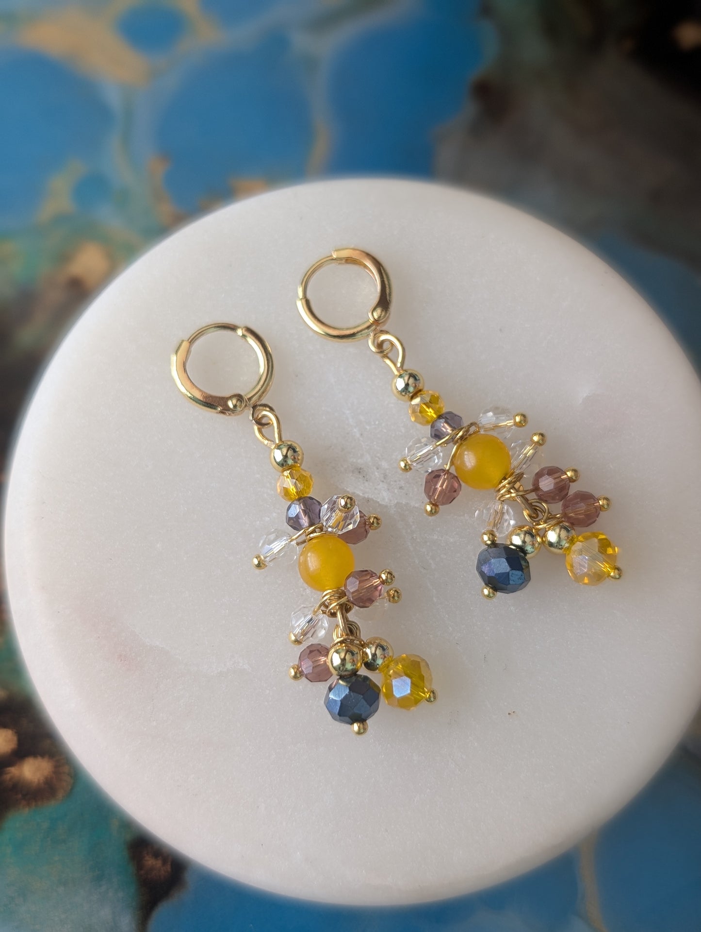Purple Yellow Shaylet Earrings