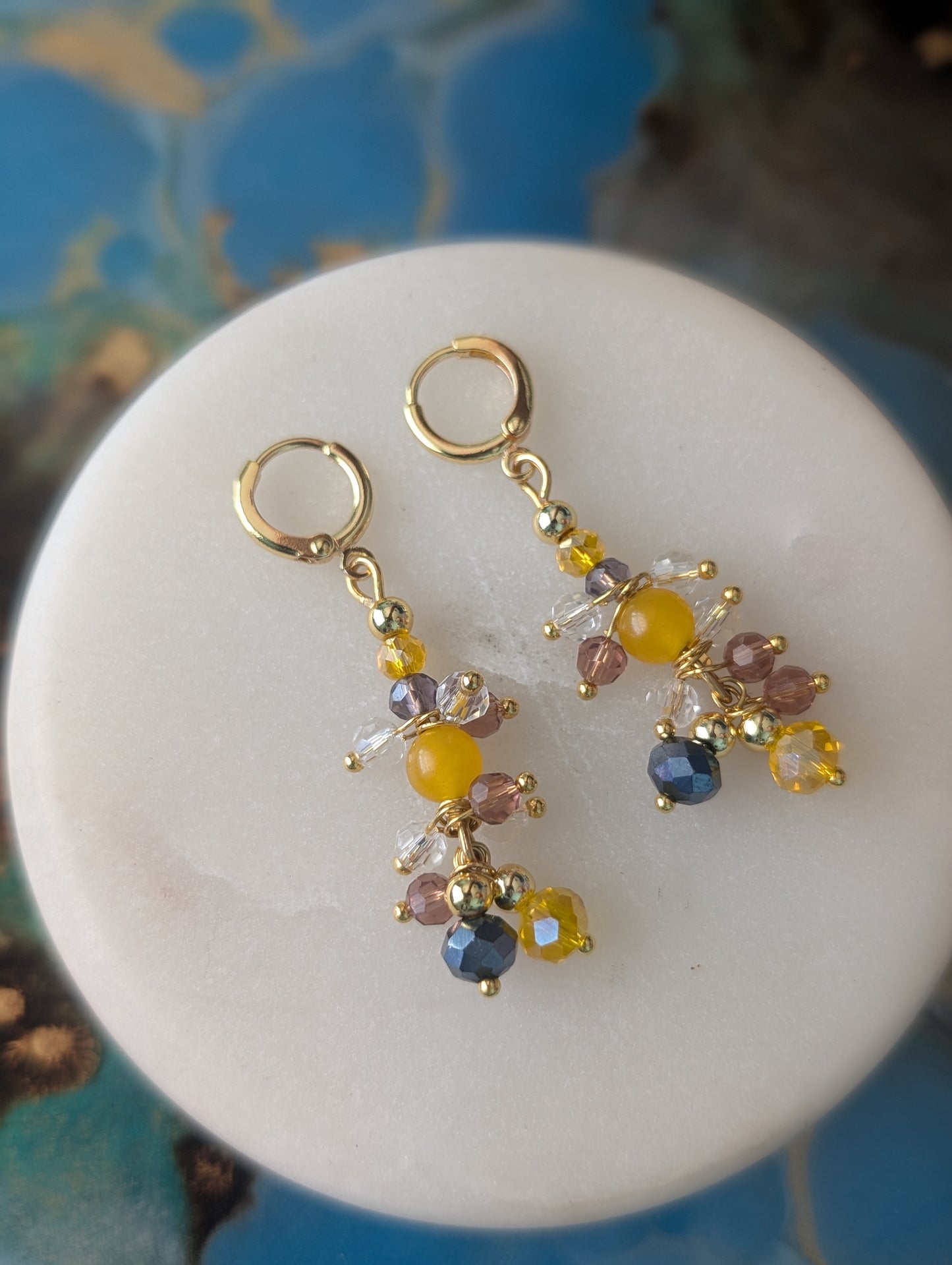 Purple Yellow Shaylet Earrings